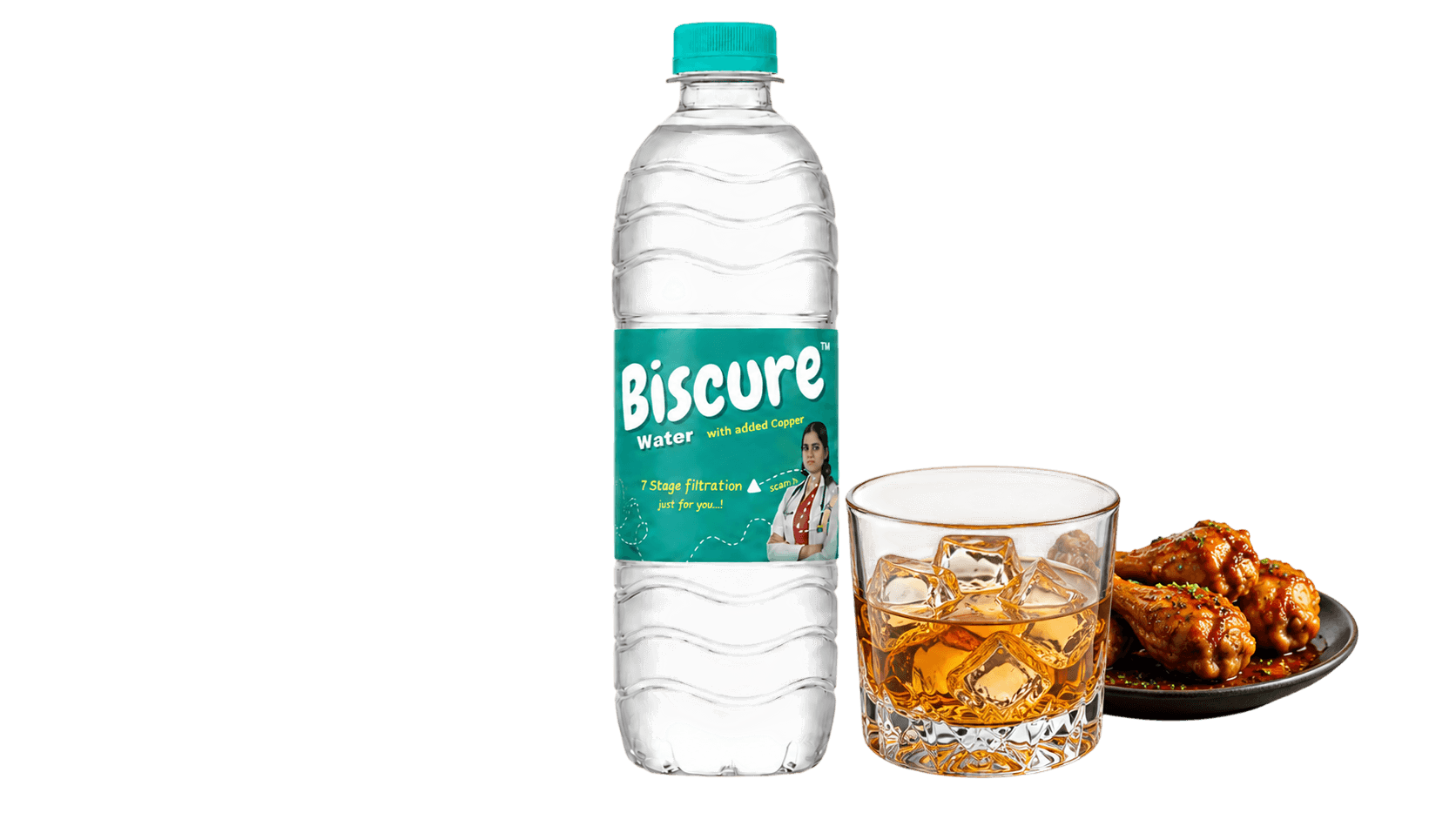 Biscure 1 Liter packaged drinking water bottle